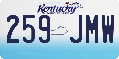KY license plate 259JMW