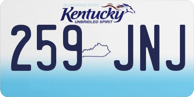 KY license plate 259JNJ
