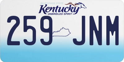 KY license plate 259JNM