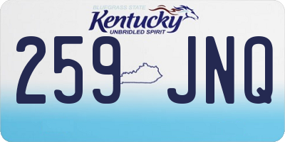 KY license plate 259JNQ