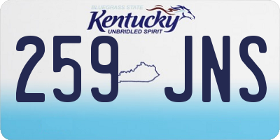KY license plate 259JNS