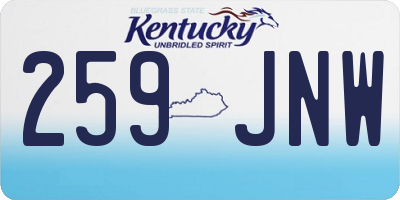 KY license plate 259JNW