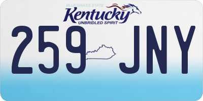 KY license plate 259JNY
