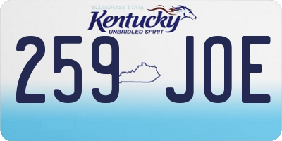 KY license plate 259JOE