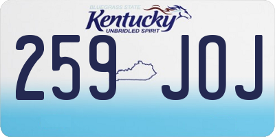 KY license plate 259JOJ