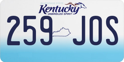 KY license plate 259JOS