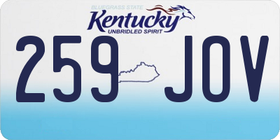 KY license plate 259JOV