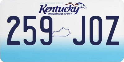 KY license plate 259JOZ