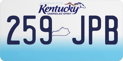 KY license plate 259JPB