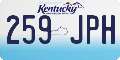 KY license plate 259JPH
