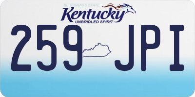 KY license plate 259JPI