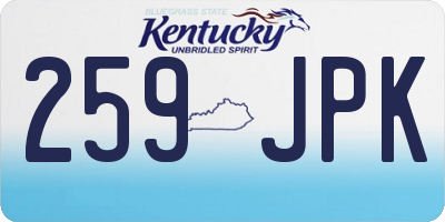 KY license plate 259JPK
