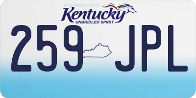 KY license plate 259JPL