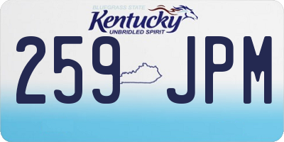 KY license plate 259JPM