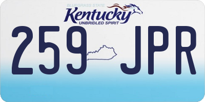 KY license plate 259JPR