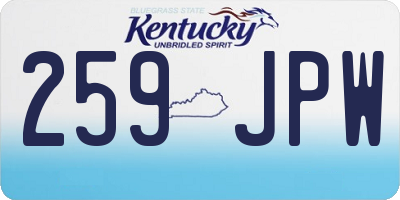 KY license plate 259JPW
