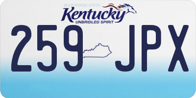 KY license plate 259JPX