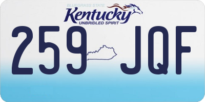 KY license plate 259JQF