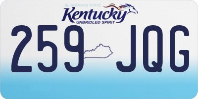 KY license plate 259JQG