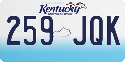 KY license plate 259JQK