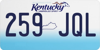 KY license plate 259JQL