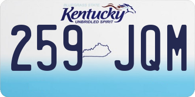 KY license plate 259JQM