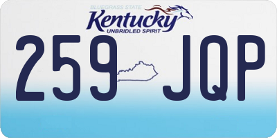 KY license plate 259JQP