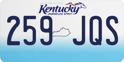 KY license plate 259JQS