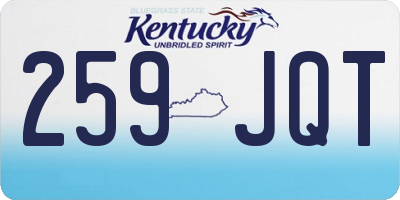KY license plate 259JQT