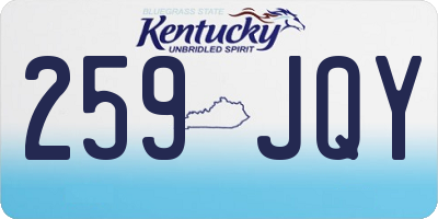 KY license plate 259JQY
