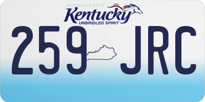 KY license plate 259JRC