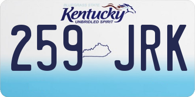 KY license plate 259JRK