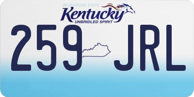 KY license plate 259JRL