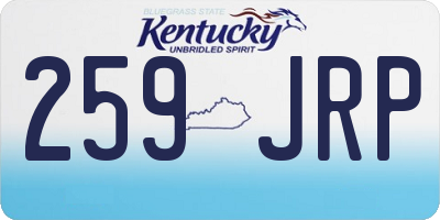 KY license plate 259JRP