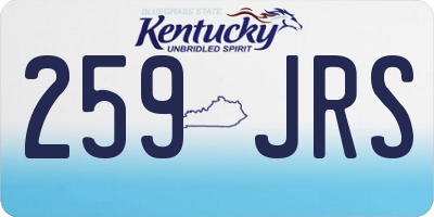 KY license plate 259JRS