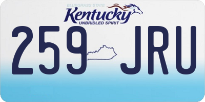 KY license plate 259JRU