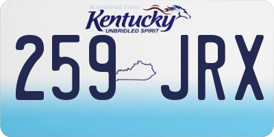 KY license plate 259JRX