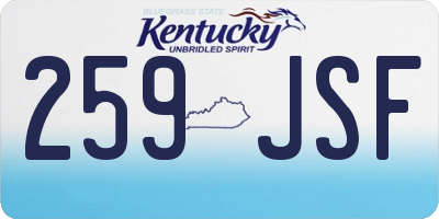 KY license plate 259JSF