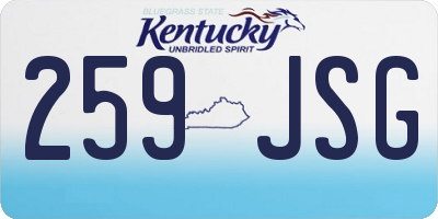 KY license plate 259JSG
