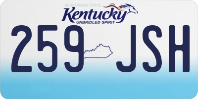 KY license plate 259JSH