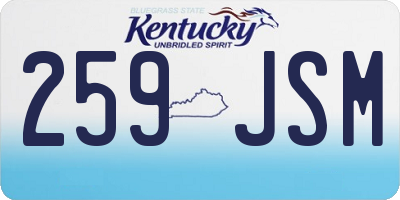 KY license plate 259JSM