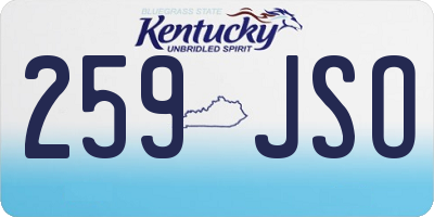 KY license plate 259JSO