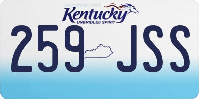 KY license plate 259JSS