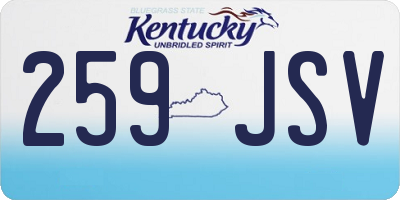 KY license plate 259JSV
