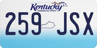 KY license plate 259JSX