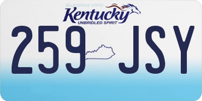 KY license plate 259JSY