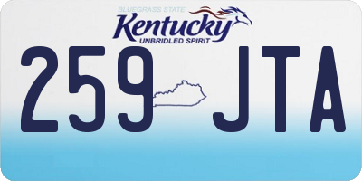 KY license plate 259JTA