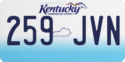 KY license plate 259JVN