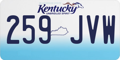 KY license plate 259JVW
