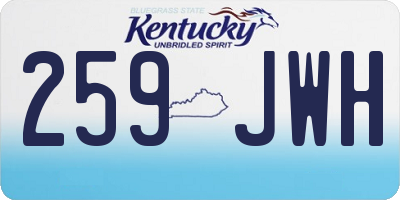 KY license plate 259JWH